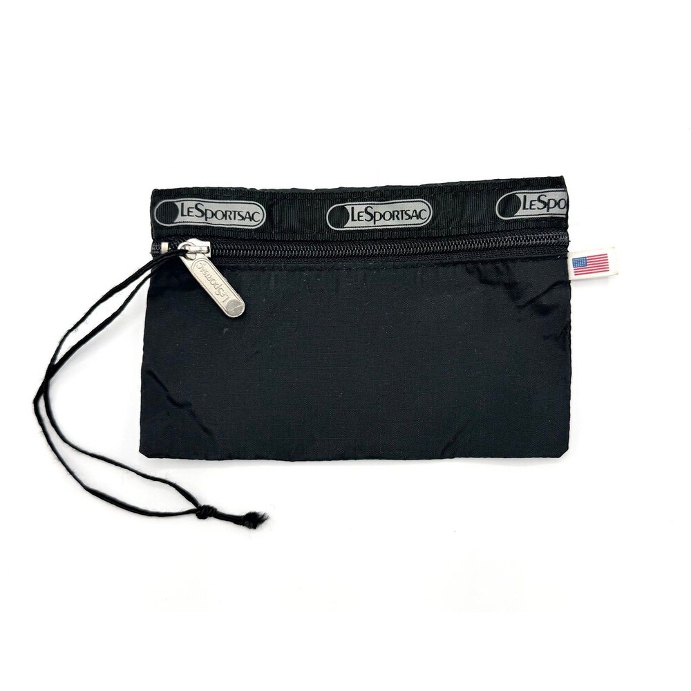 Vintage LeSportsac Black Made in USA Zip Pouch